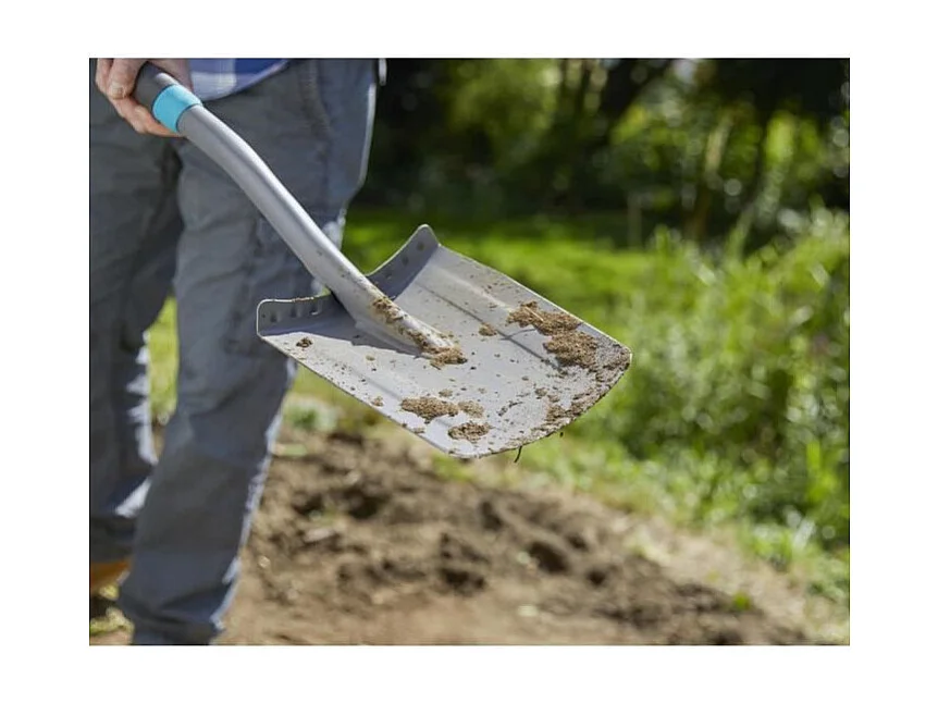 Beche à bord droit ErgoLine avec manche souple et poignée ergonomique en D - Lame en acier trempé - Garantie 25 ans