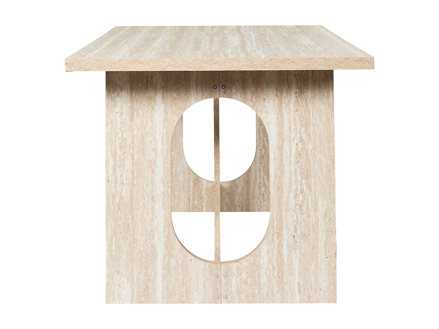 Table A Manger Pietra 160x90cm Blanc, Beige
