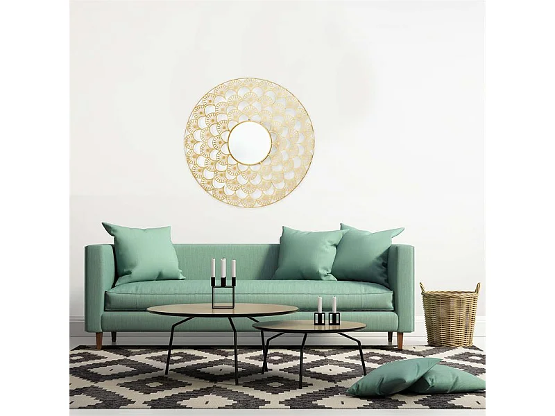 Miroir Ajoure Metal D70cm Or