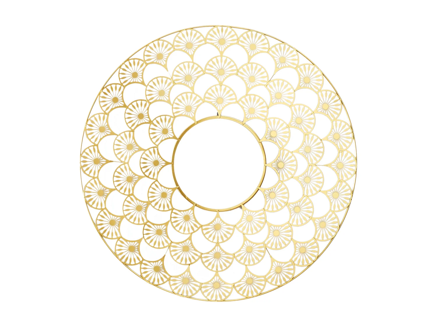 Miroir Ajoure Metal D70cm Or