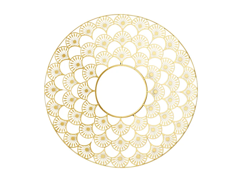 Miroir Ajoure Metal D70cm Or