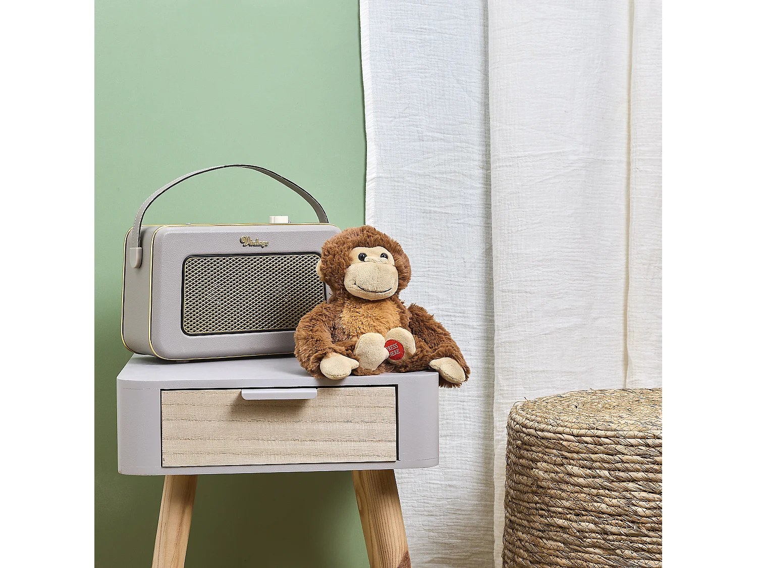 Peluche Gorille Galipette A Piles Marron