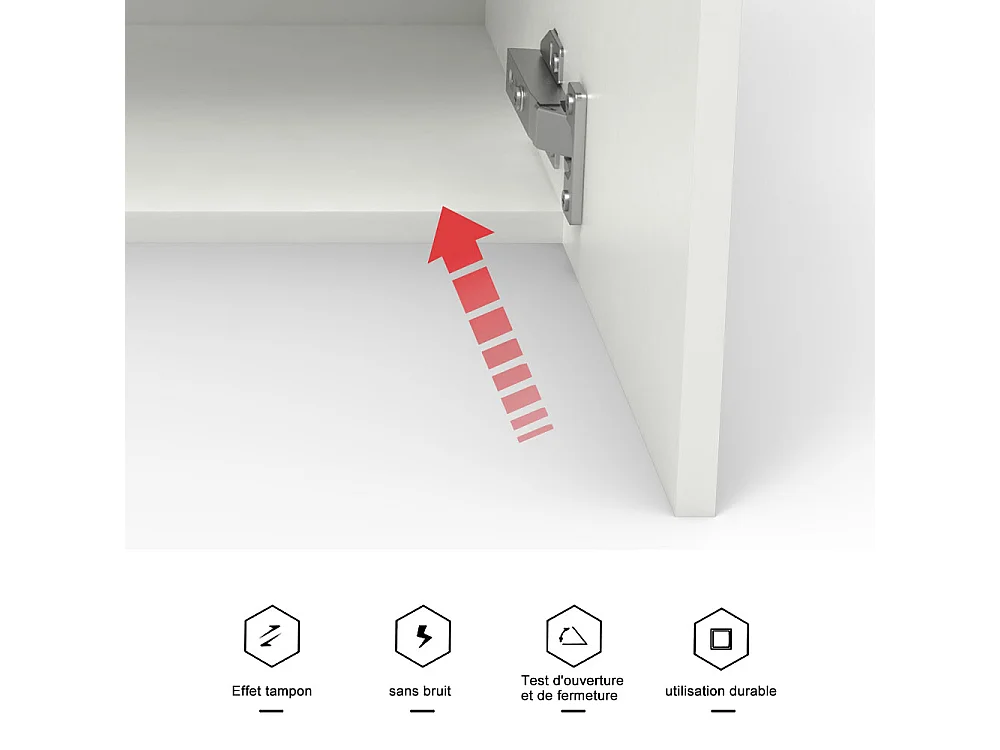 AICA Ensemble meuble Salle de Bain + double vasque L.120cm Blanc 2 portes + Miroir LED 100 x 60 cm