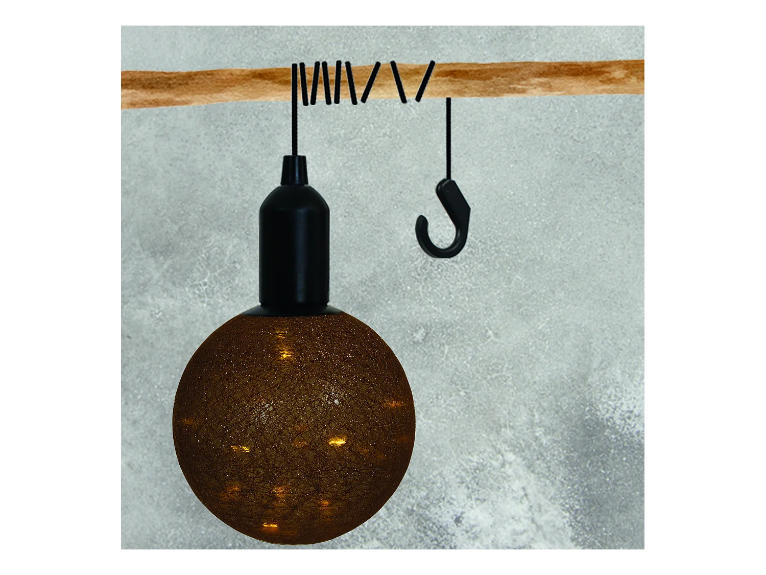 Boule Deco Lumineuse A Suspendre Dore D20cm Or