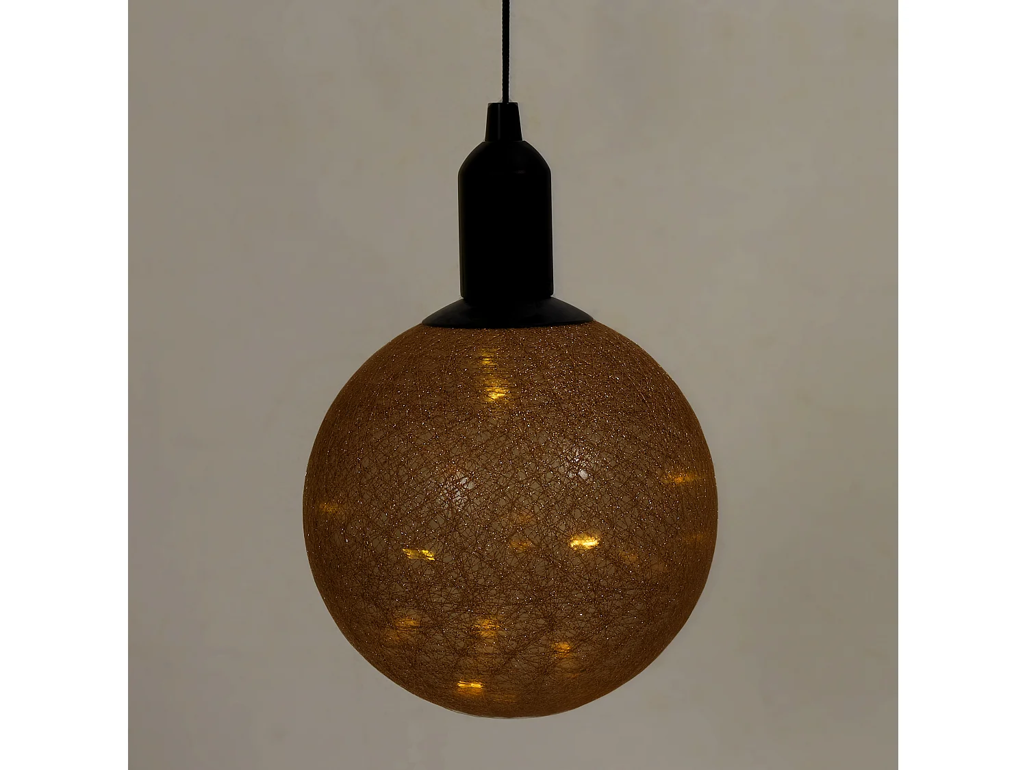 Boule Deco Lumineuse A Suspendre Dore D20cm Or