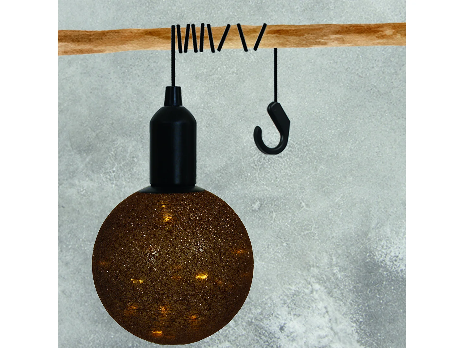 Boule Deco Lumineuse A Suspendre Dore D20cm Or