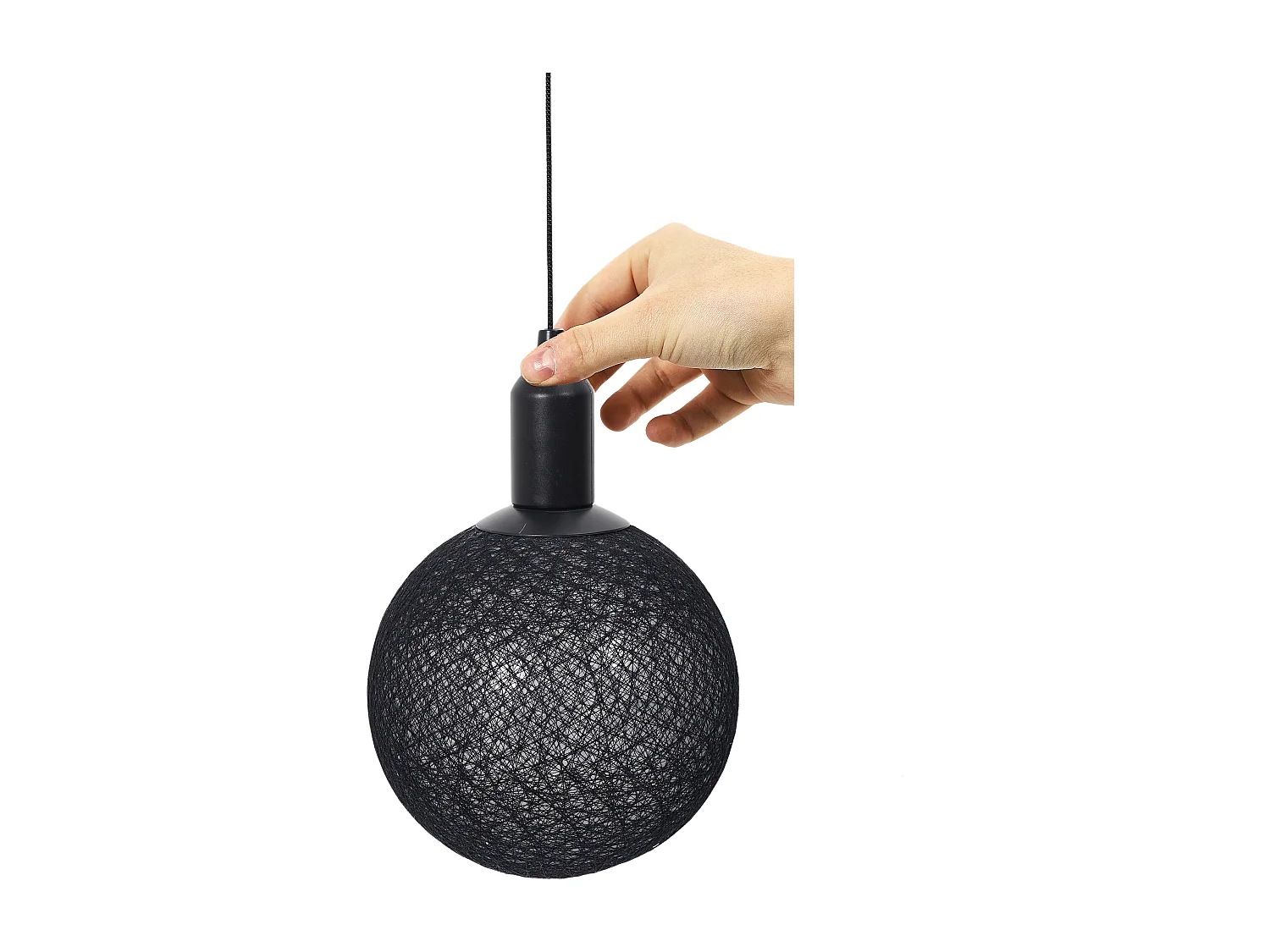 Boule Deco Lumineuse A Suspendre Noir D20cm Noir