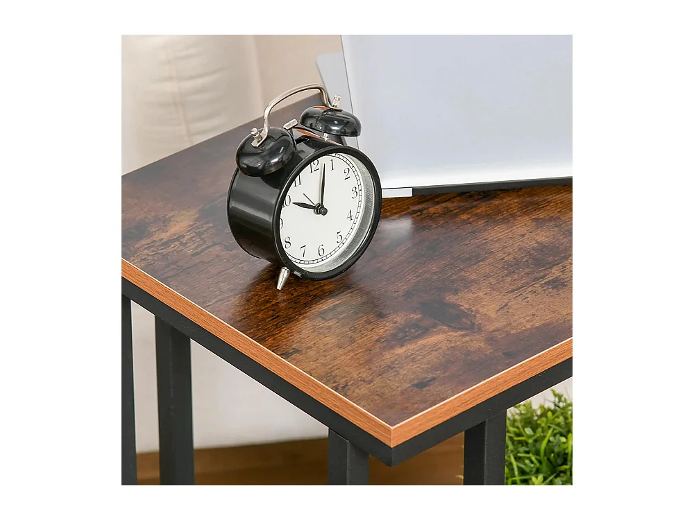 Table d'appoint, Bout de canapé, Table de lit mobile roulante ，avec cadre en acier Coloris boisé