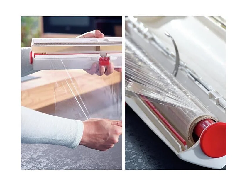 Dérouleur coupe-film - LEIFHEIT - PERFECT CUT 23051 - Pour rouleaux de 33 cm - Pour film alimentaire et papier aluminium