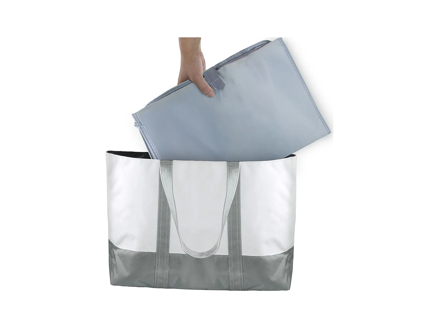 Tapis à Langer de Voyage Imperméable 68.5x35.5cm Gris - Matelas Moelleux et Pliable