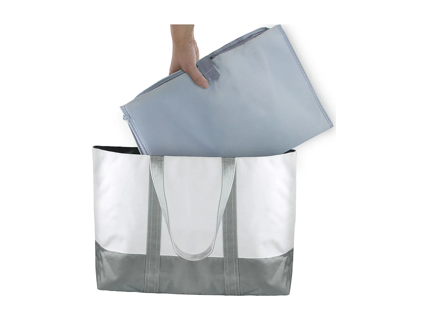 Tapis à Langer de Voyage Imperméable 68.5x35.5cm Gris - Matelas Moelleux et Pliable