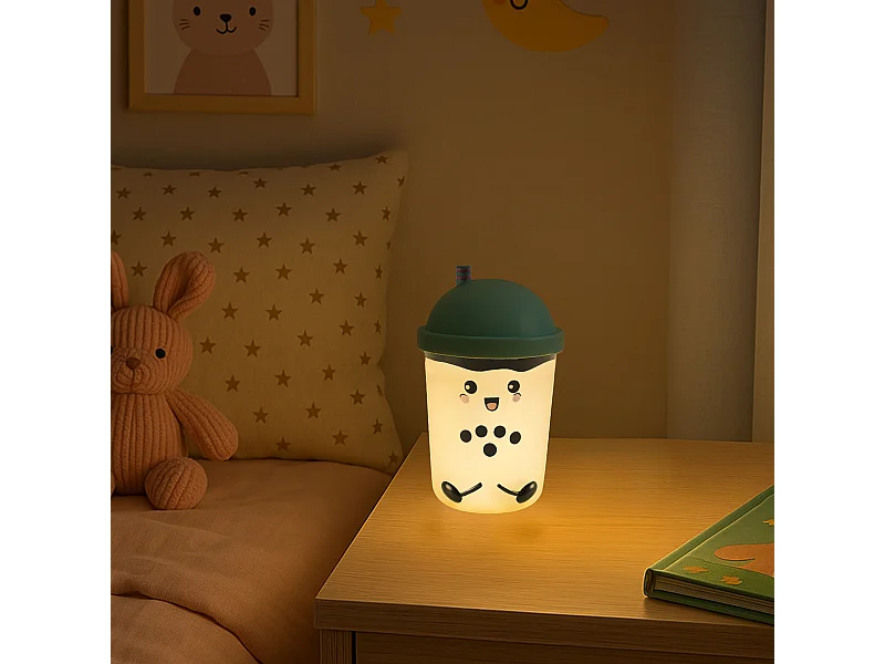Lampe Veilleuse Smoothie Kawaii Bleu, Blanc