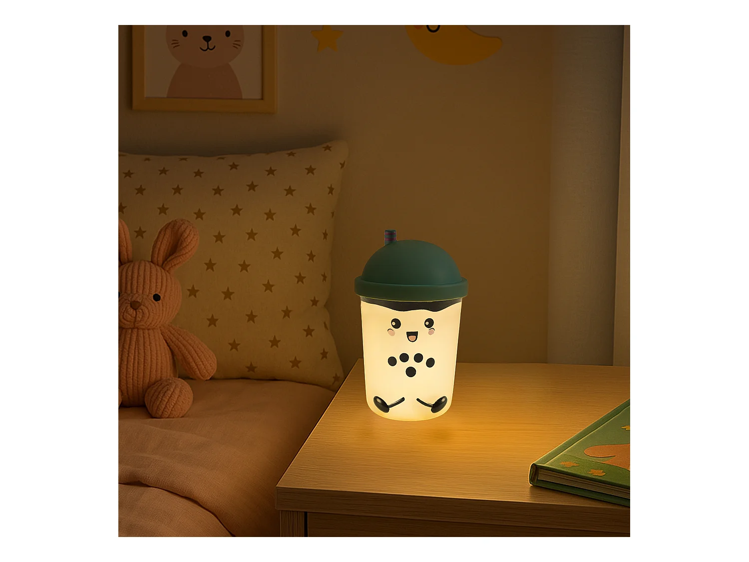 Lampe Veilleuse Smoothie Kawaii Bleu, Blanc