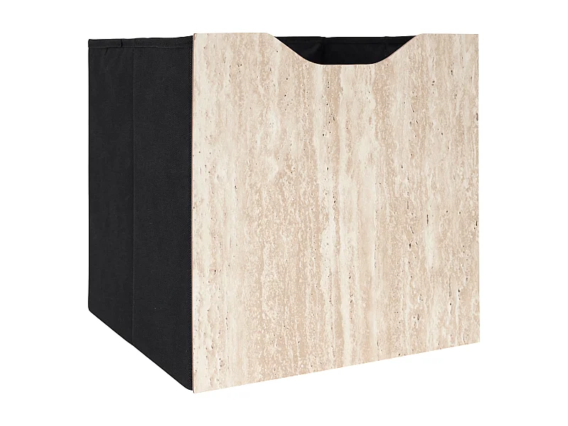 Cube De Rangement Pliable Pietra 30x30cm Blanc, Beige, Noir