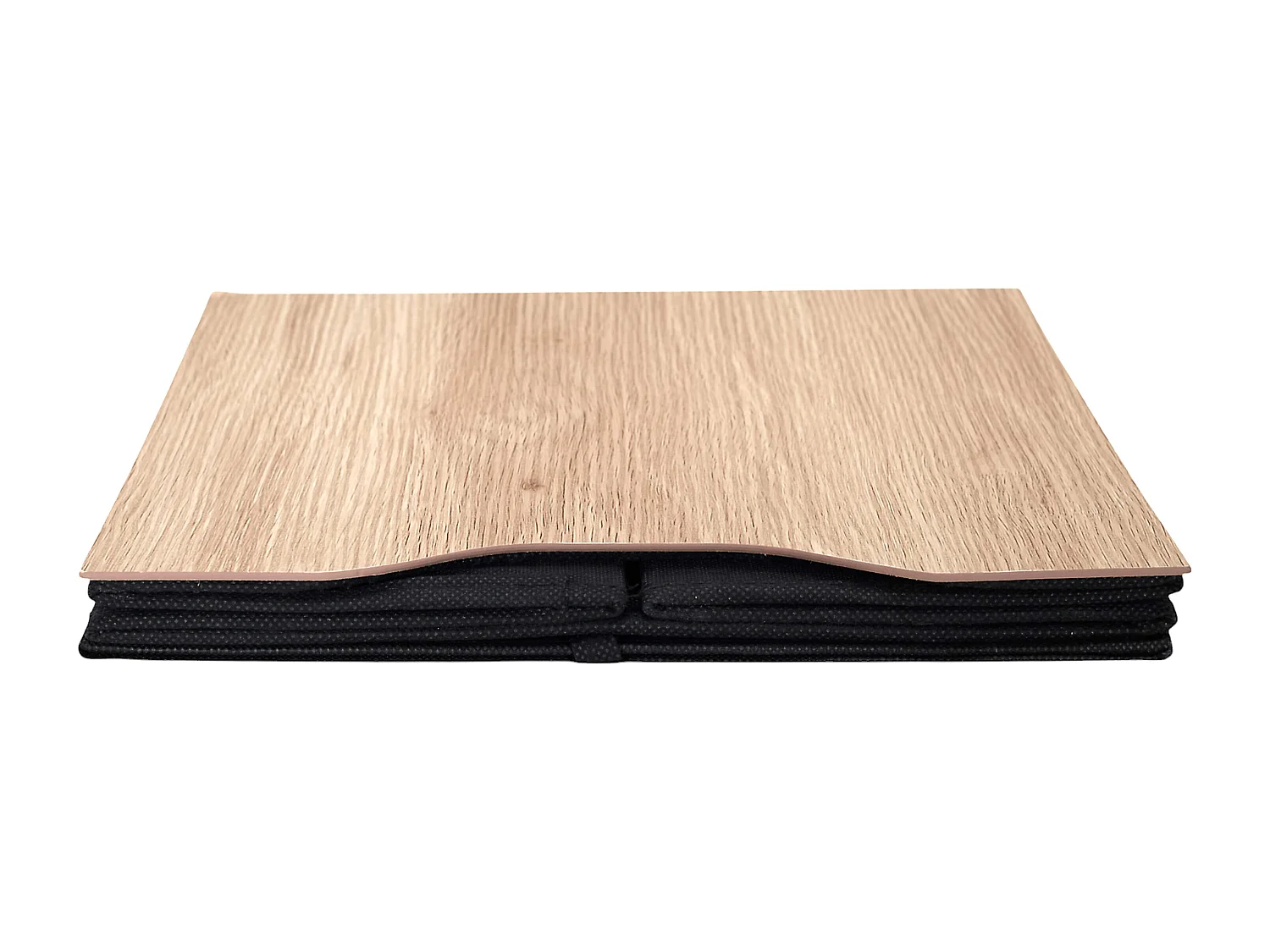 Cube De Rangement Pliable Bois Clair 30x30cm Noir, Marron