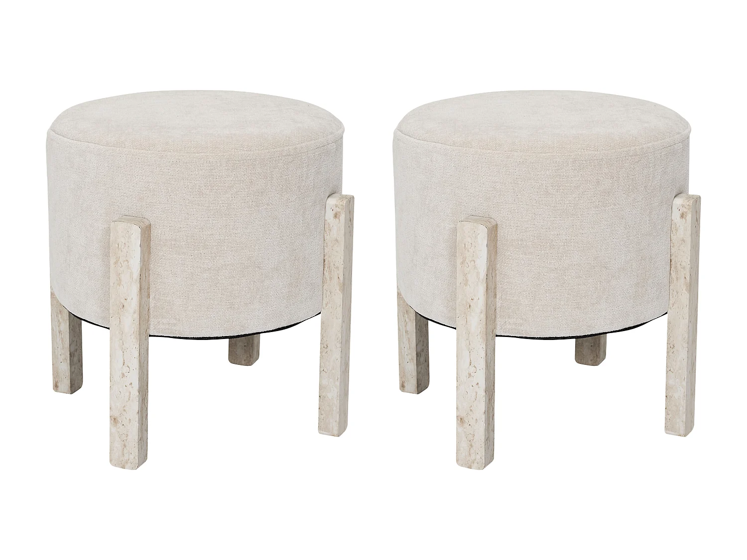 Tabouret Emilia Beige - Lot De 2 Beige