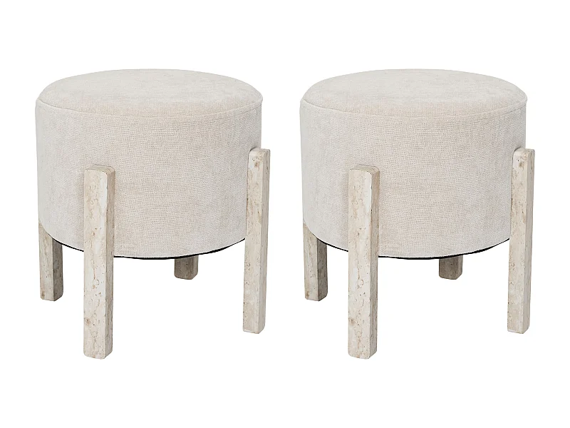 Tabouret Emilia Beige - Lot De 2 Beige