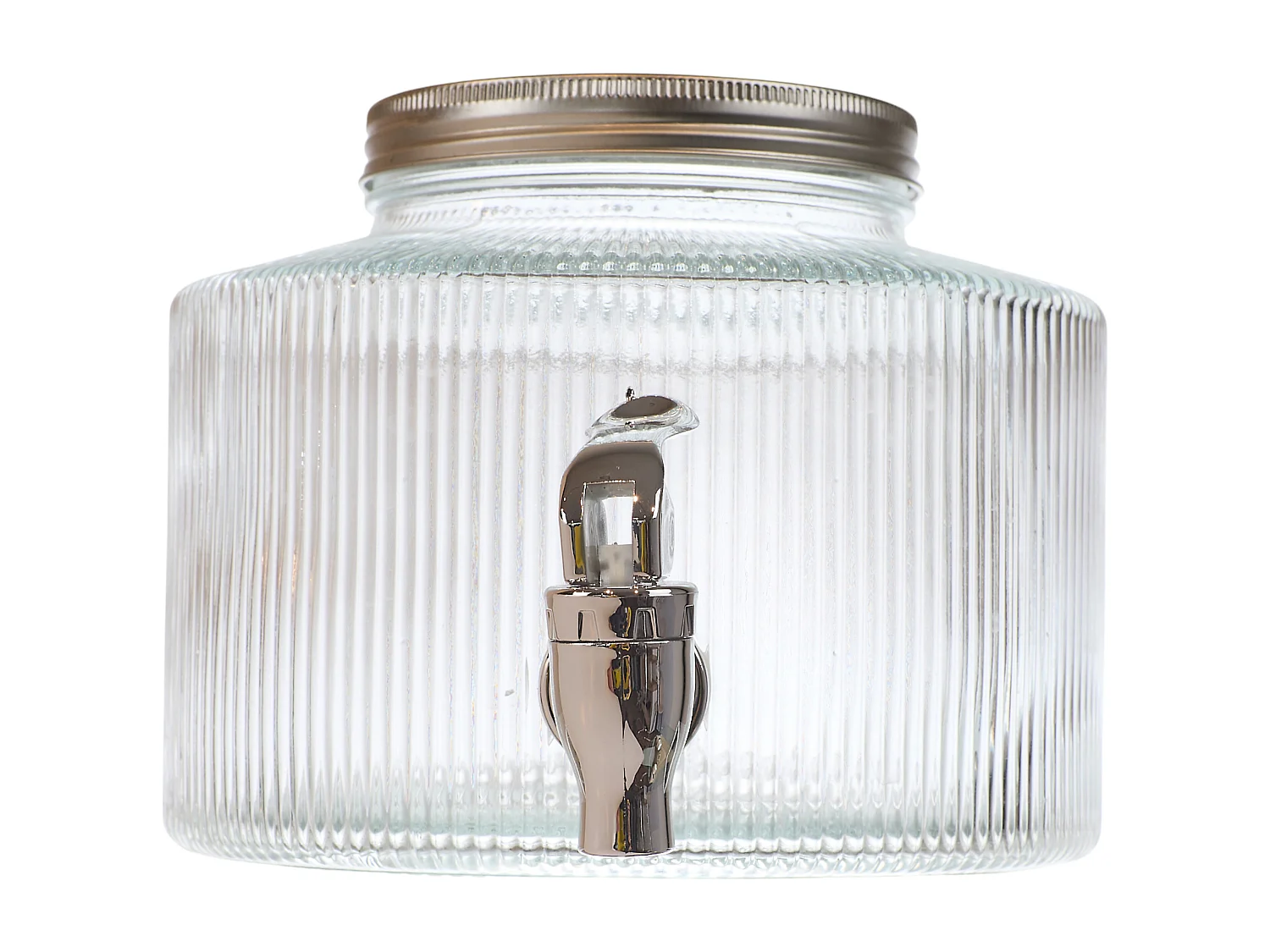 Fontaine Striée Ronde 2l Verre Transparent