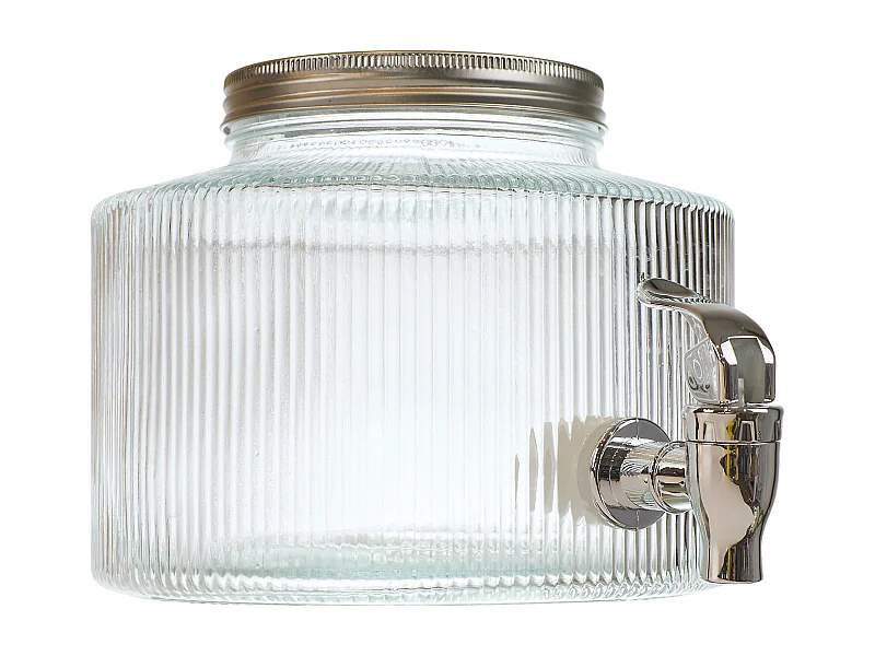 Fontaine Striée Ronde 2l Verre Transparent