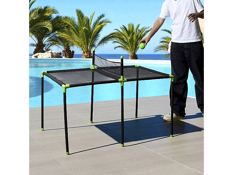 Table De Hand Pong Avec Filet Noir, Bleu, Vert