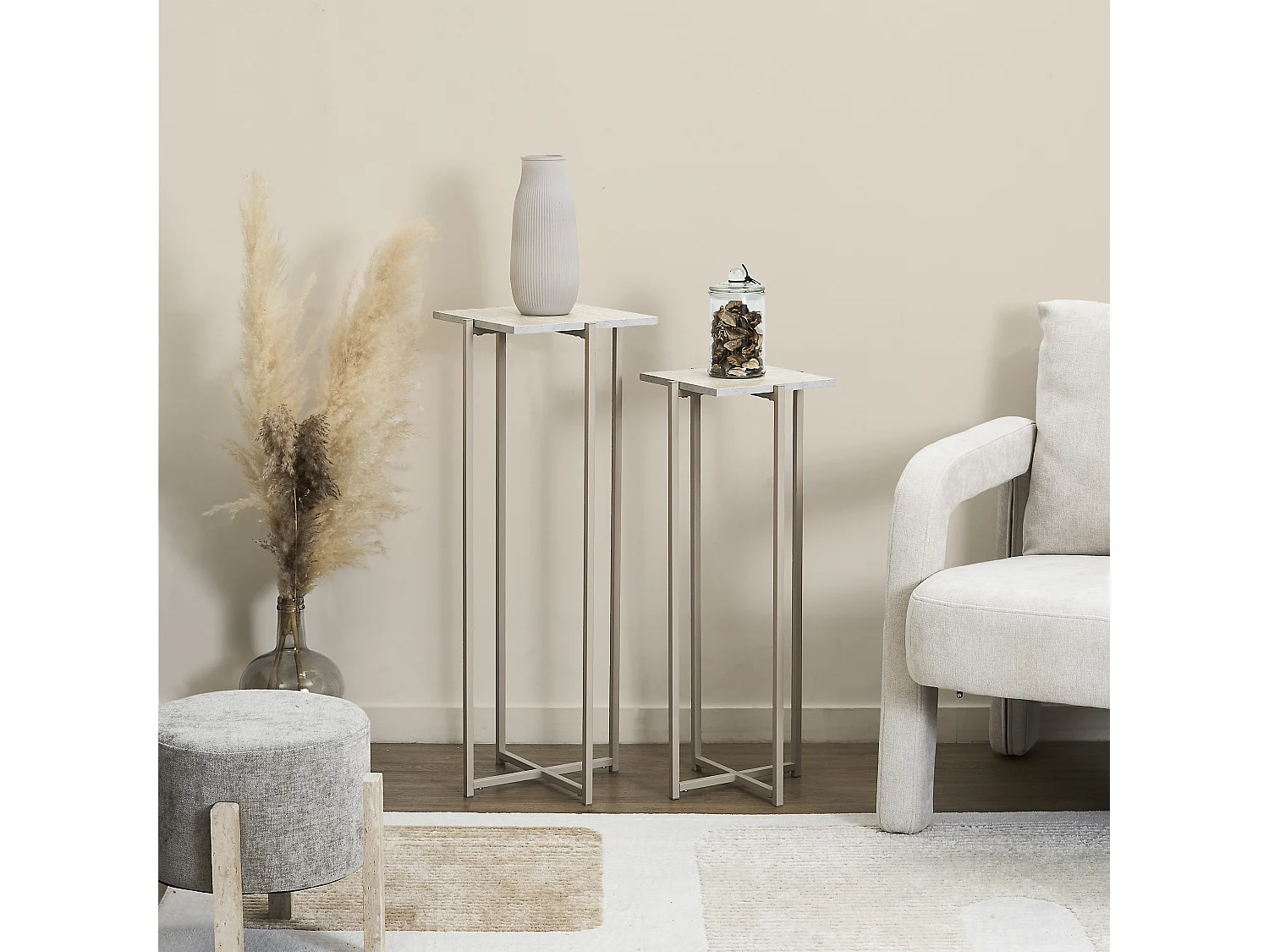 Sellette Gigogne X2 Terra Nova Blanc, Beige