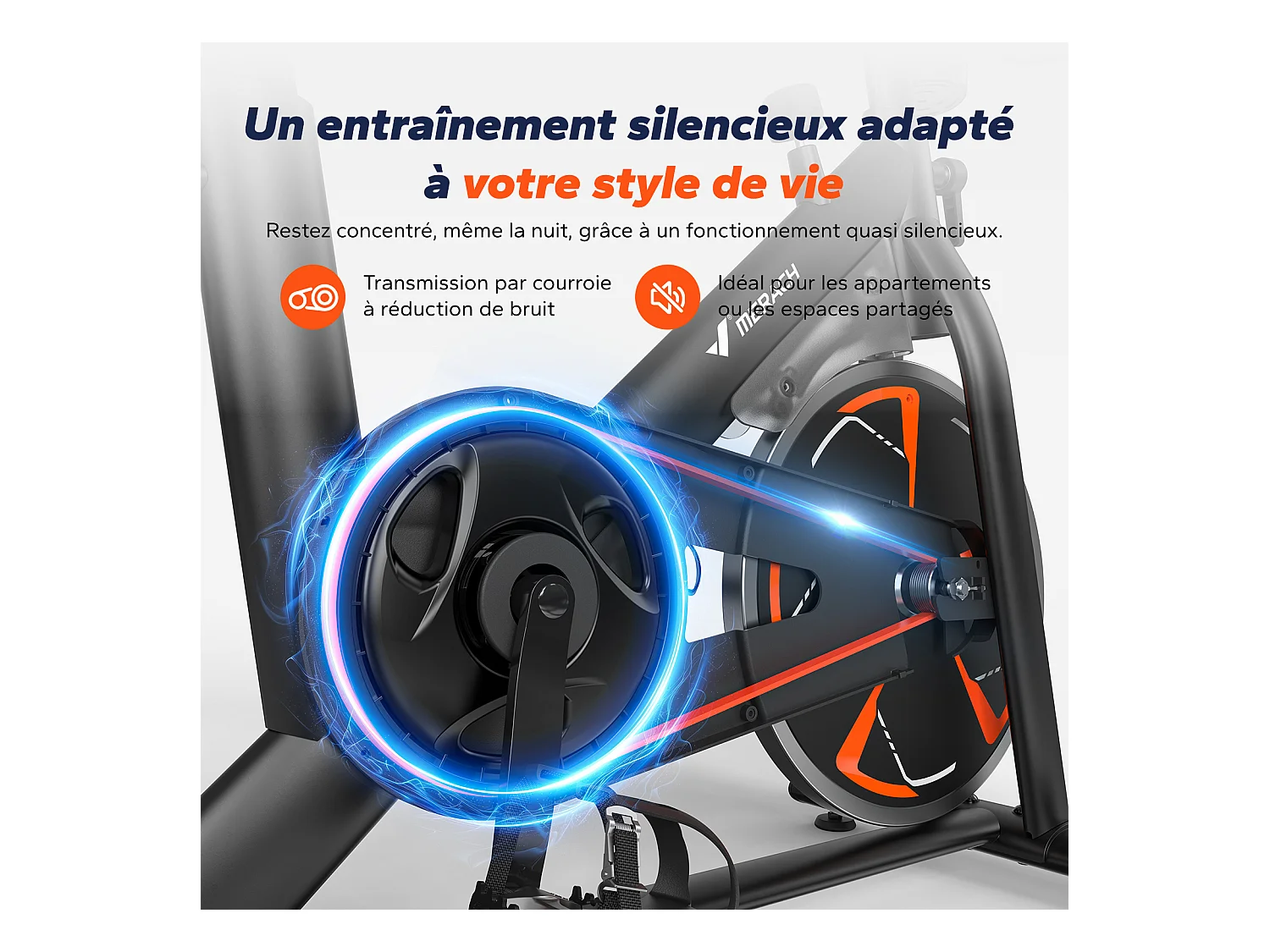 Heimtrainer Fahhrad für Zuhause, leises Fitnessbike mit LCD-Display, Magnetischer Widerstand, 8 Widerstandsstufen, bis 150 KG belastbar