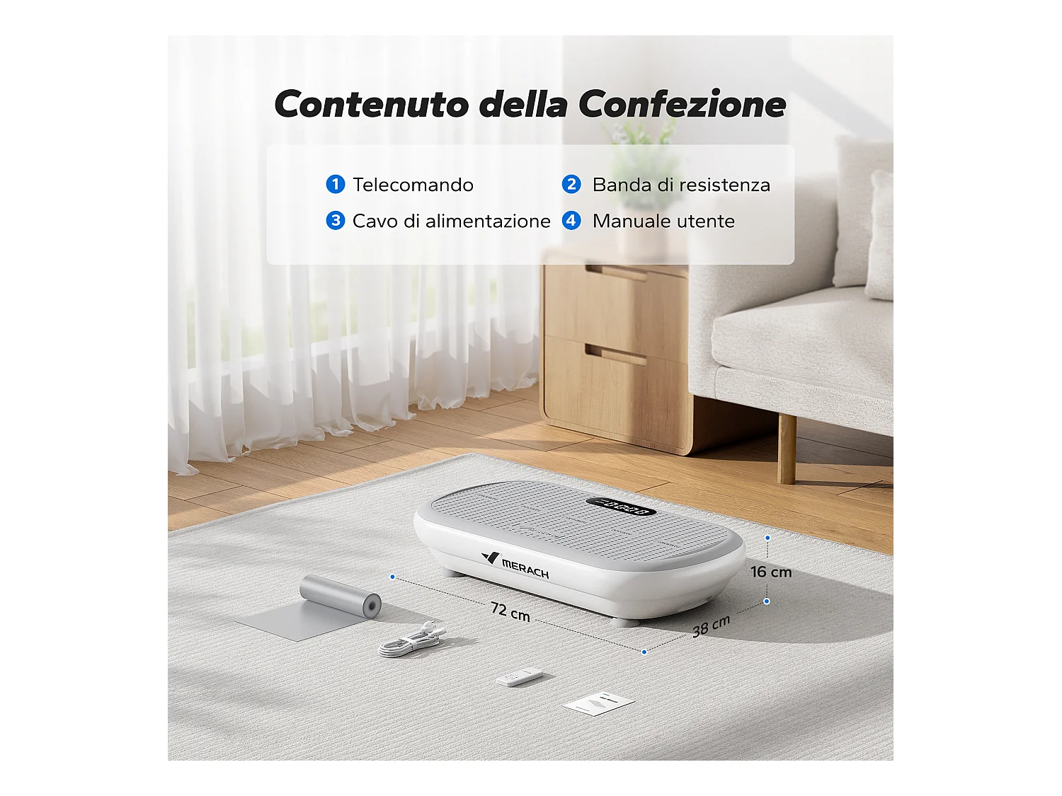 Plateforme Vibrante MERACH, Télécommande, Écran LED, Bluetooth, 10 Vitesses, 11 Programmes, Silencieuse, Capacité 200 kg