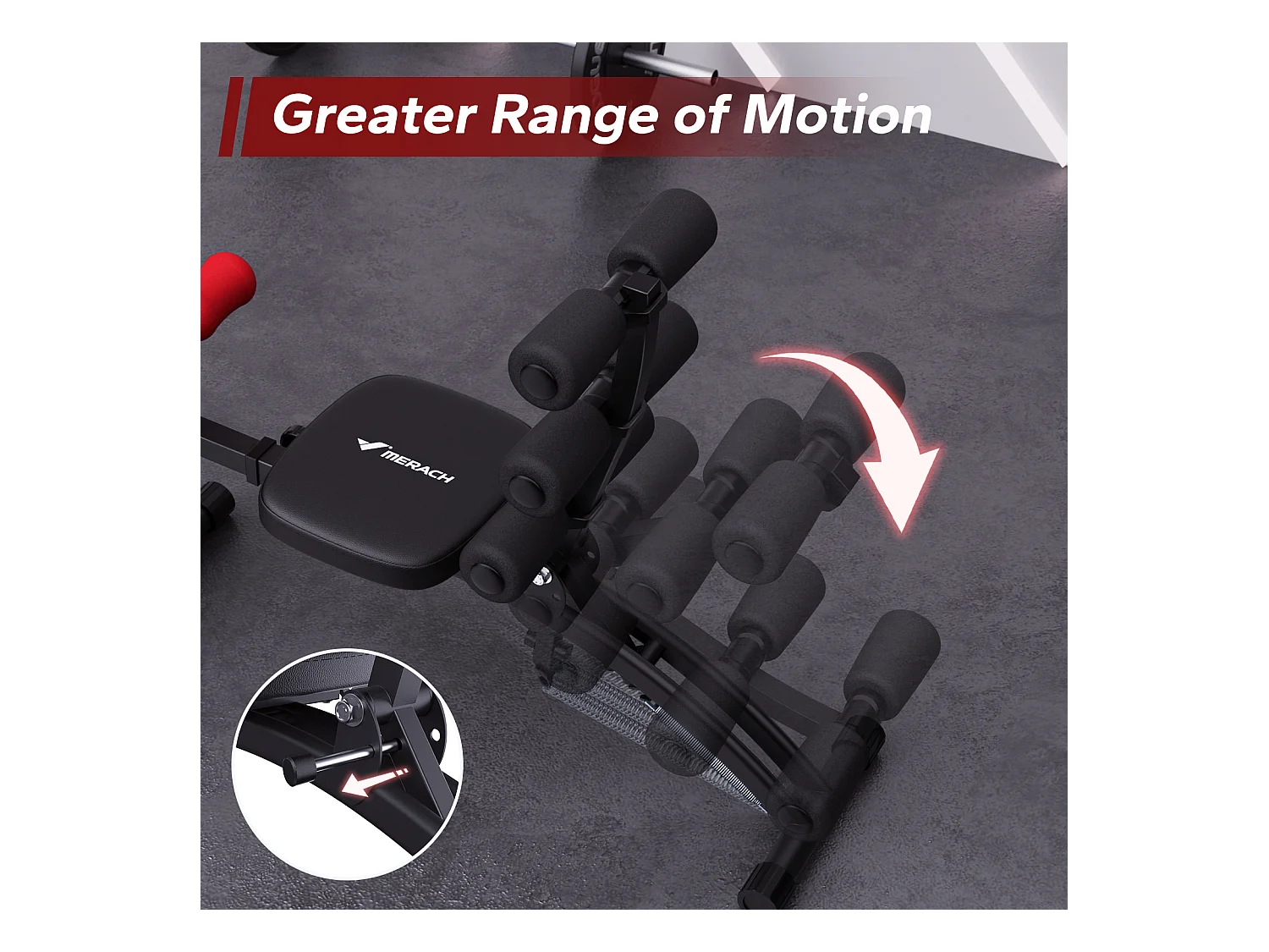 Banc de Musculation Multifonction Réglable MERACH, Renforcement Abdominal & Musculaire, Idéal pour Fitness à Domicile 130KG MAX