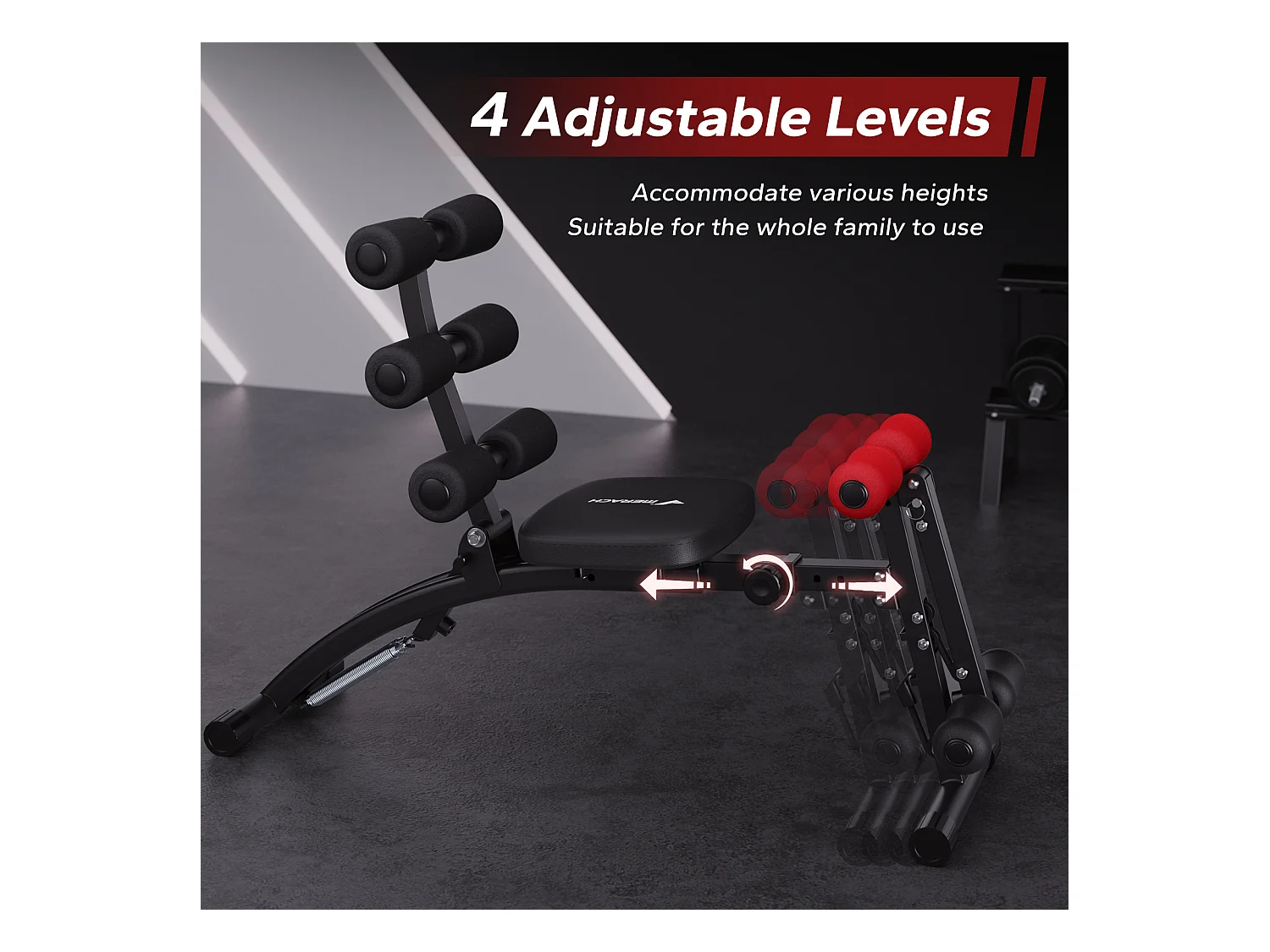 Banc de Musculation Multifonction Réglable MERACH, Renforcement Abdominal & Musculaire, Idéal pour Fitness à Domicile 130KG MAX