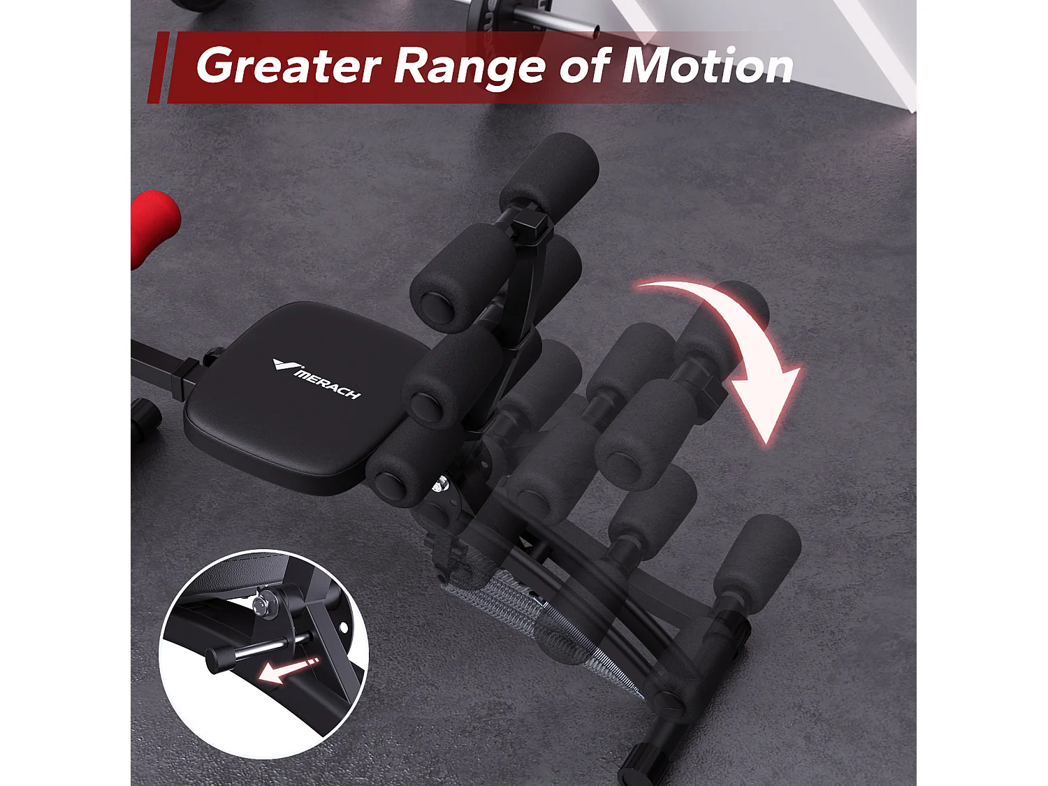 Banc de Musculation Multifonction Réglable MERACH, Renforcement Abdominal & Musculaire, Idéal pour Fitness à Domicile 130KG MAX