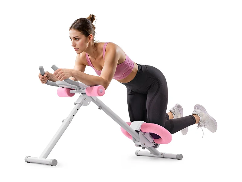 Appareil Abdos & Fessiers MERACH, 5 Niveaux, Inclinaison Réglable, Coussin U, Guidon Antidérapant, Écran LCD, Charge 200kg, Blanc