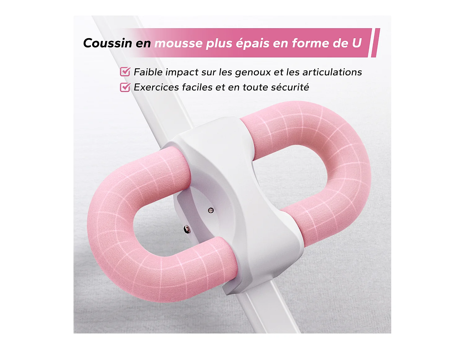 Appareil Abdos & Fessiers MERACH, 5 Niveaux, Inclinaison Réglable, Coussin U, Guidon Antidérapant, Écran LCD, Charge 200kg, Blanc