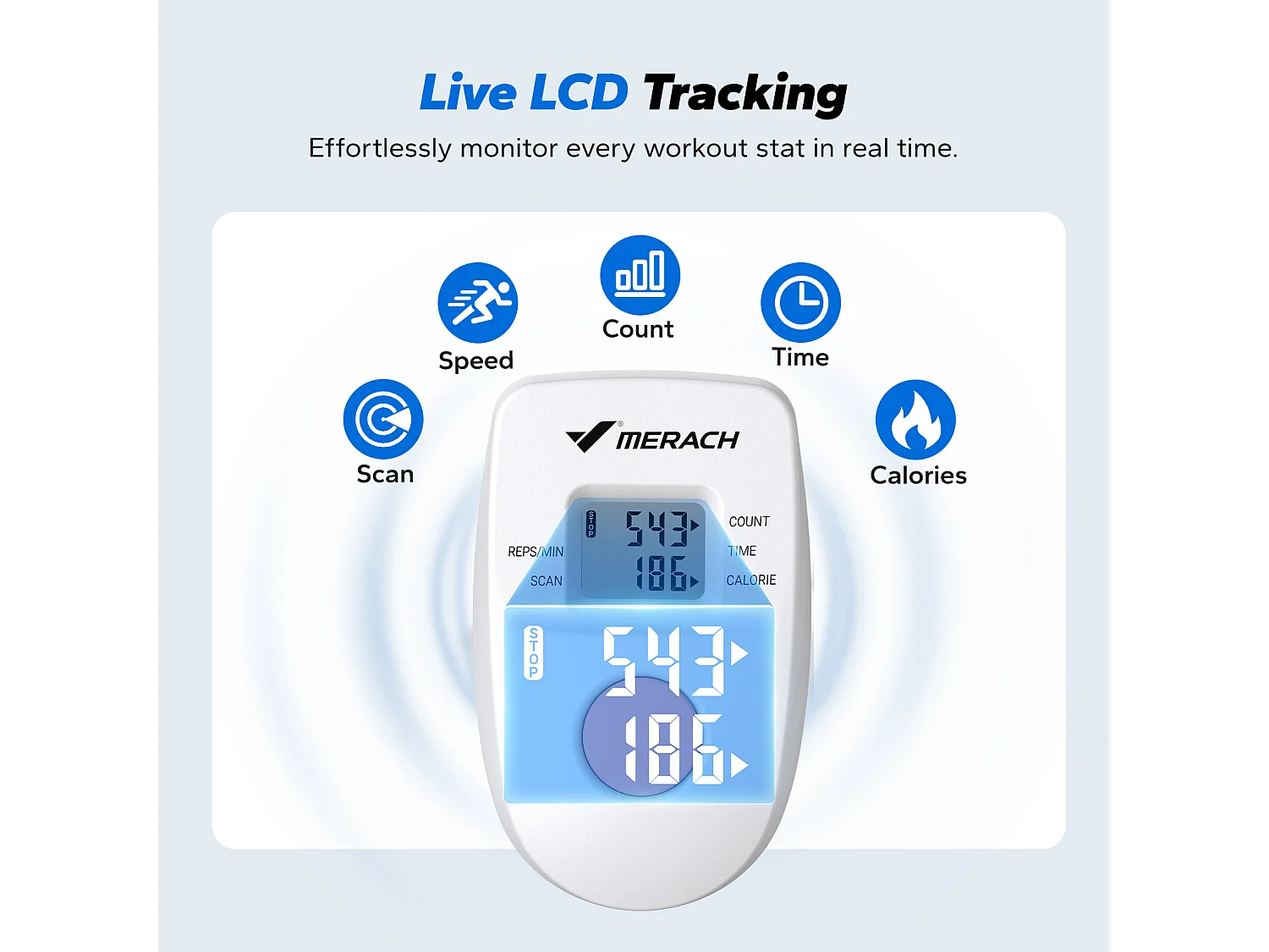 Stepper escalier pliable vertical MERACH, 2 niveaux de résistance, 3 positions de pédales ajustables, écran LCD, 136 kg, blanc