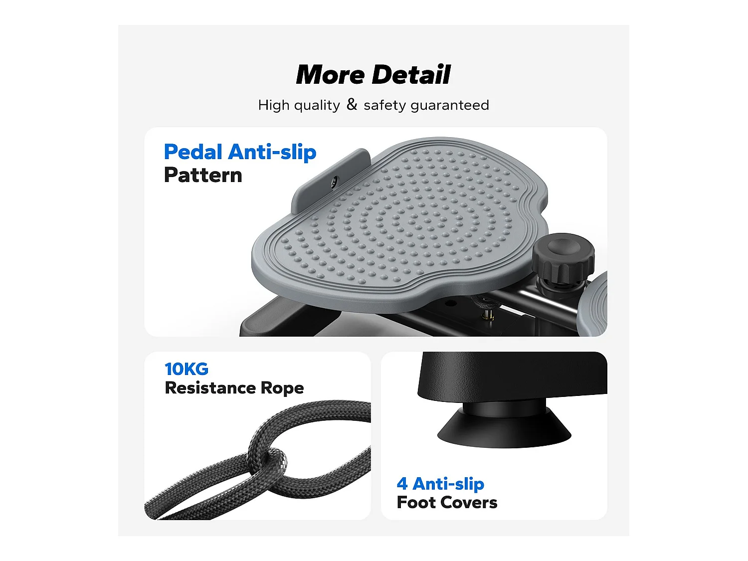Plateau de torsion MERACH, Twist Board avec 2 cordes élastiques 2×10kg, sculpte taille et abdos, silencieux, charge 136kg, noir