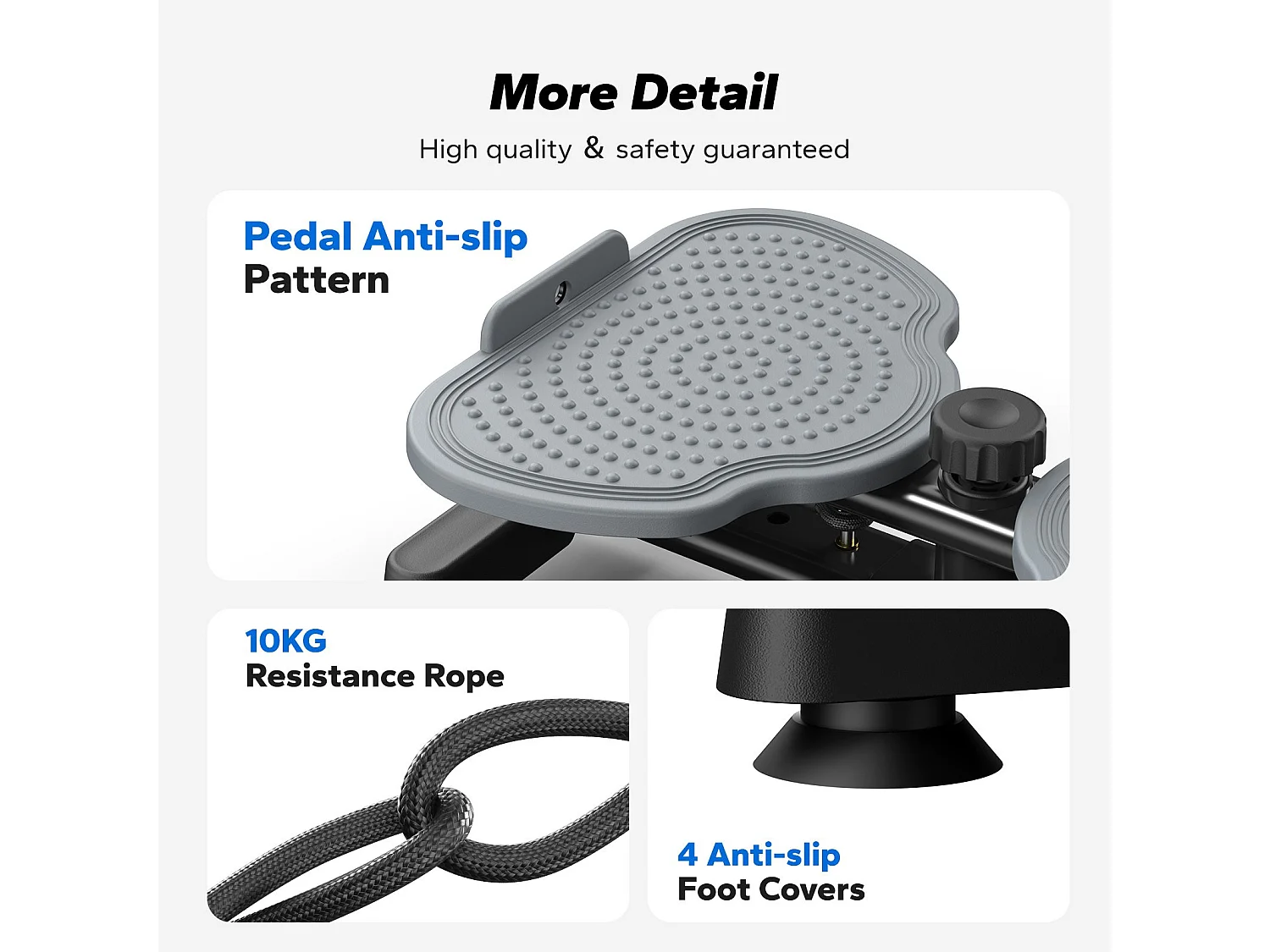 Plateau de torsion MERACH, Twist Board avec 2 cordes élastiques 2×10kg, sculpte taille et abdos, silencieux, charge 136kg, noir