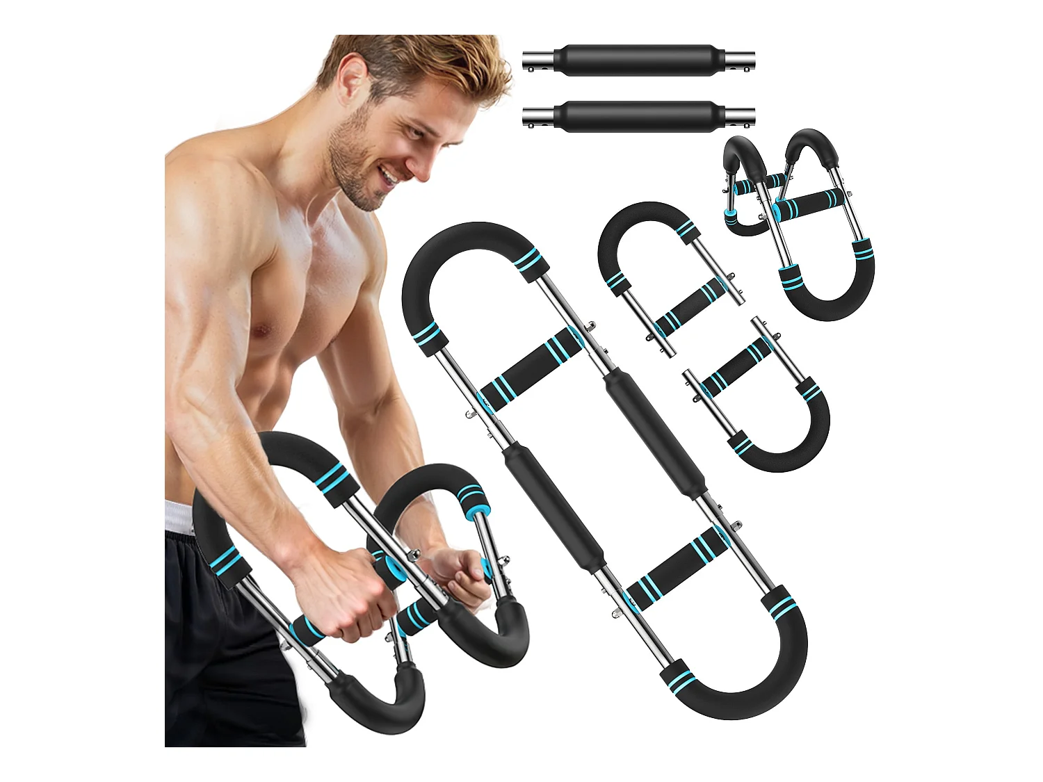 Armtrainer – Kraft-Twister U-Form, verstellbar 27-50kg, Abnehmbares Design für Zuhause, Büro und Reise kompakt tragbar