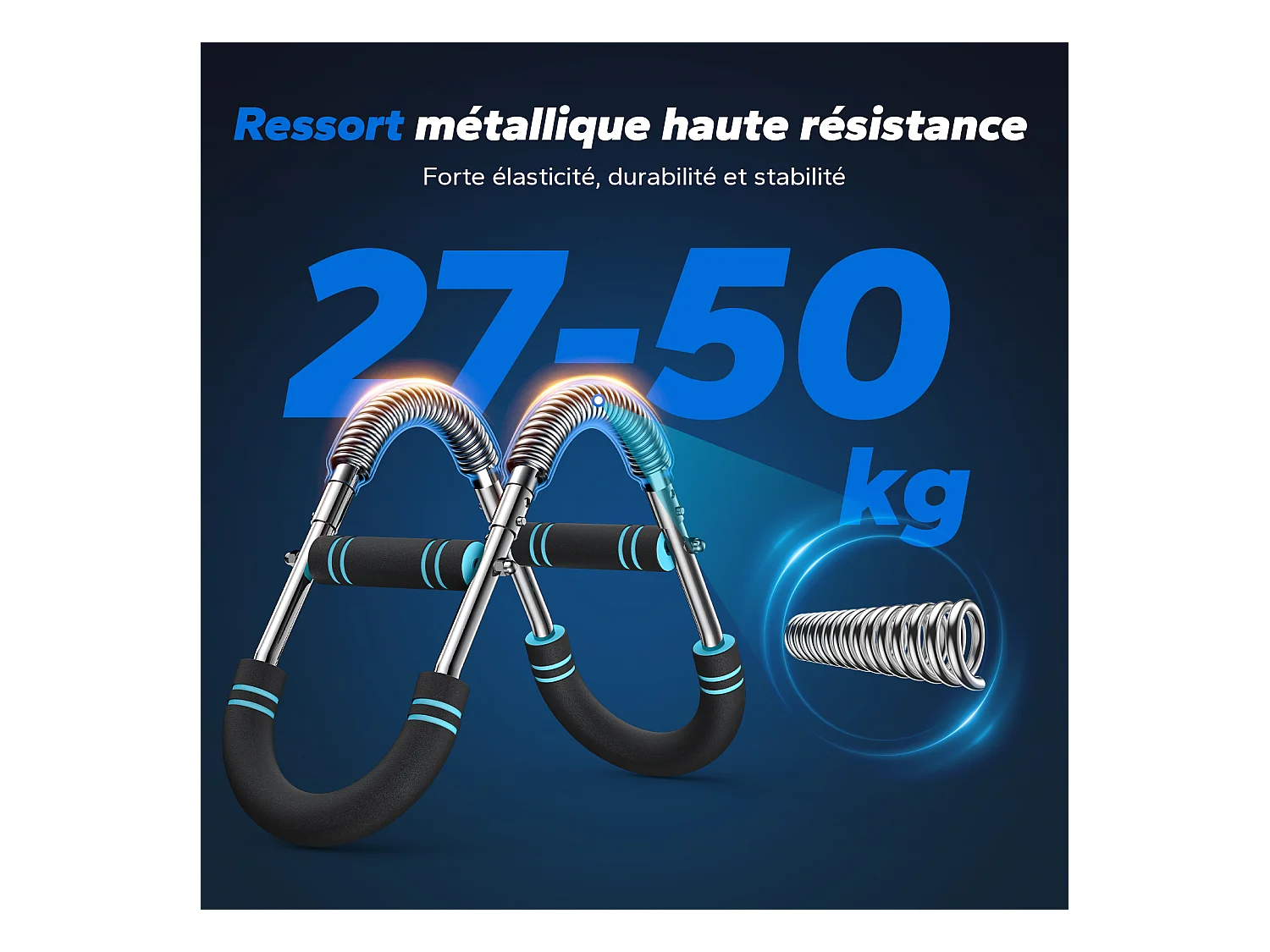 Armtrainer – Kraft-Twister U-Form, verstellbar 27-50kg, Abnehmbares Design für Zuhause, Büro und Reise kompakt tragbar