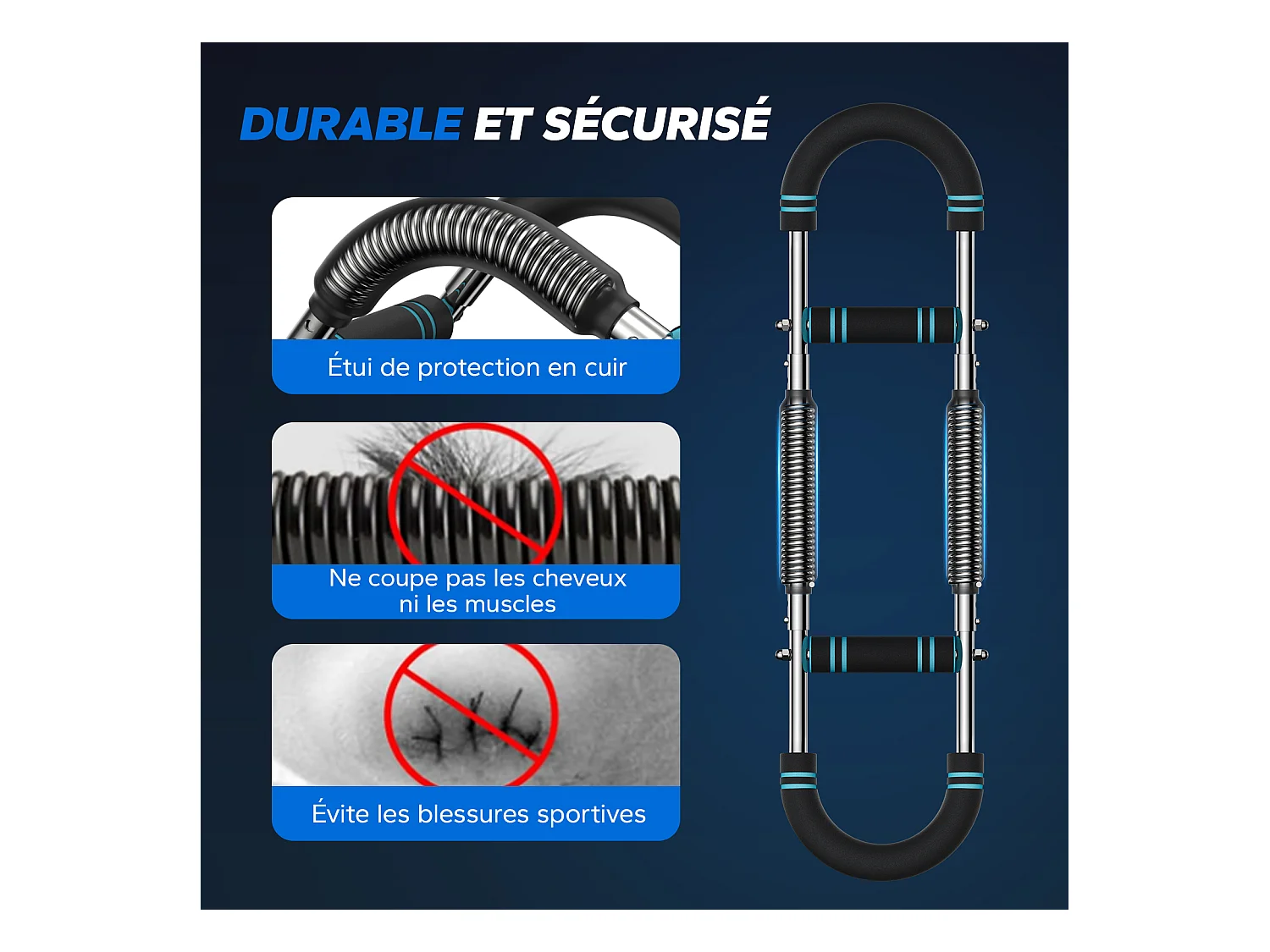 Armtrainer – Kraft-Twister U-Form, verstellbar 27-50kg, Abnehmbares Design für Zuhause, Büro und Reise kompakt tragbar