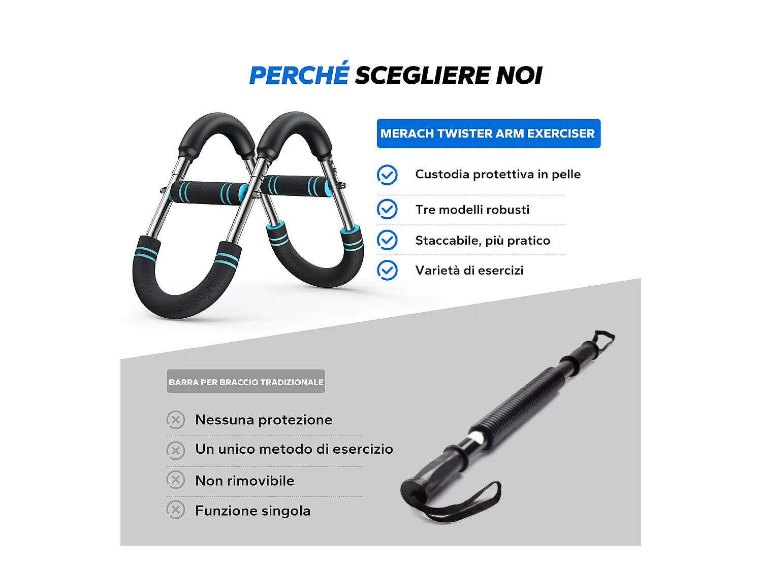 Armtrainer – Kraft-Twister U-Form, verstellbar 27-50kg, Abnehmbares Design für Zuhause, Büro und Reise kompakt tragbar