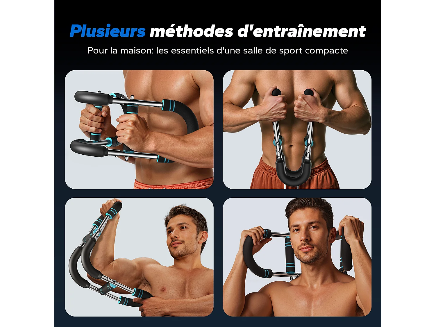 Entraîneur de bras réglable, MERACH Twister, ressort 27-50 kg, poignée antidérapante, exercices bras/pectoraux/biceps/dos, max 150 kg