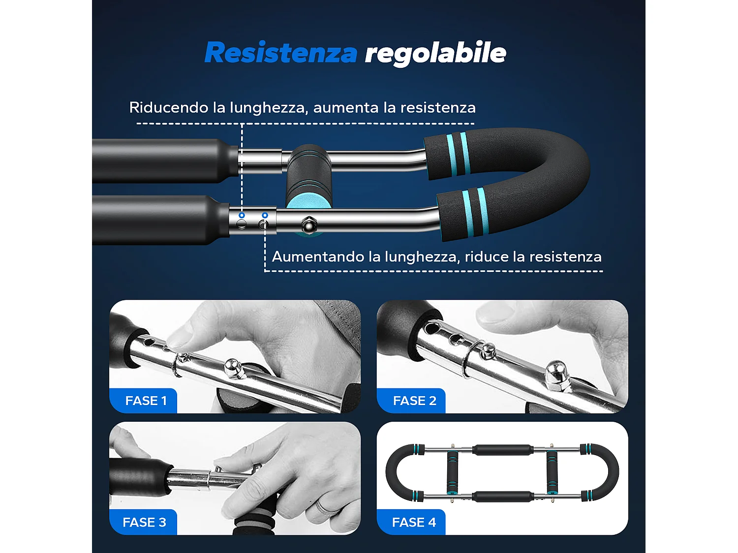 Entraîneur de bras réglable, MERACH Twister, ressort 27-50 kg, poignée antidérapante, exercices bras/pectoraux/biceps/dos, max 150 kg