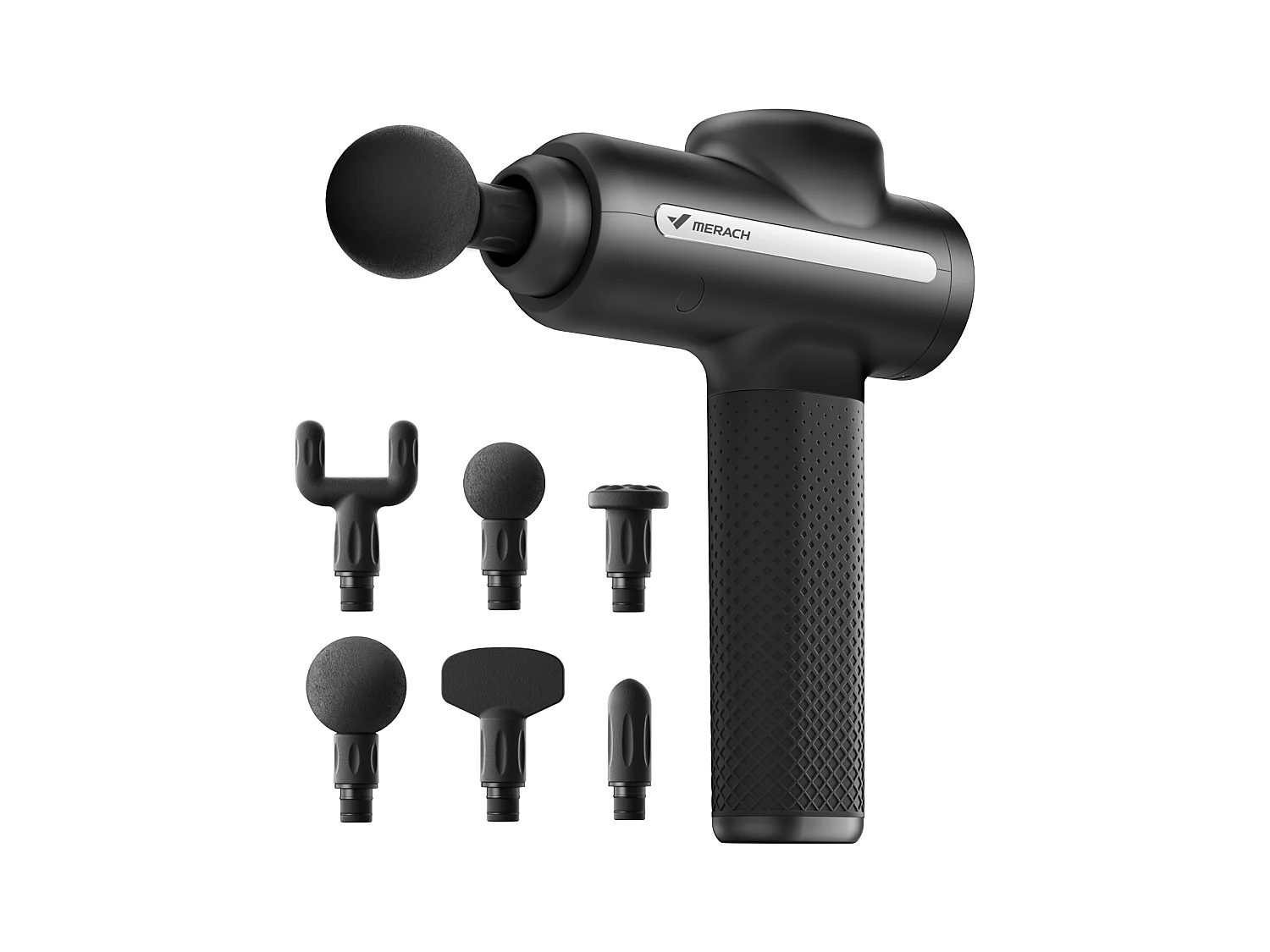 Pistola Massaggiante Elettrica MERACH, Potente 40W, 4 Testine, 3 Velocita, Sollievo Muscolare & Recupero Sportivo