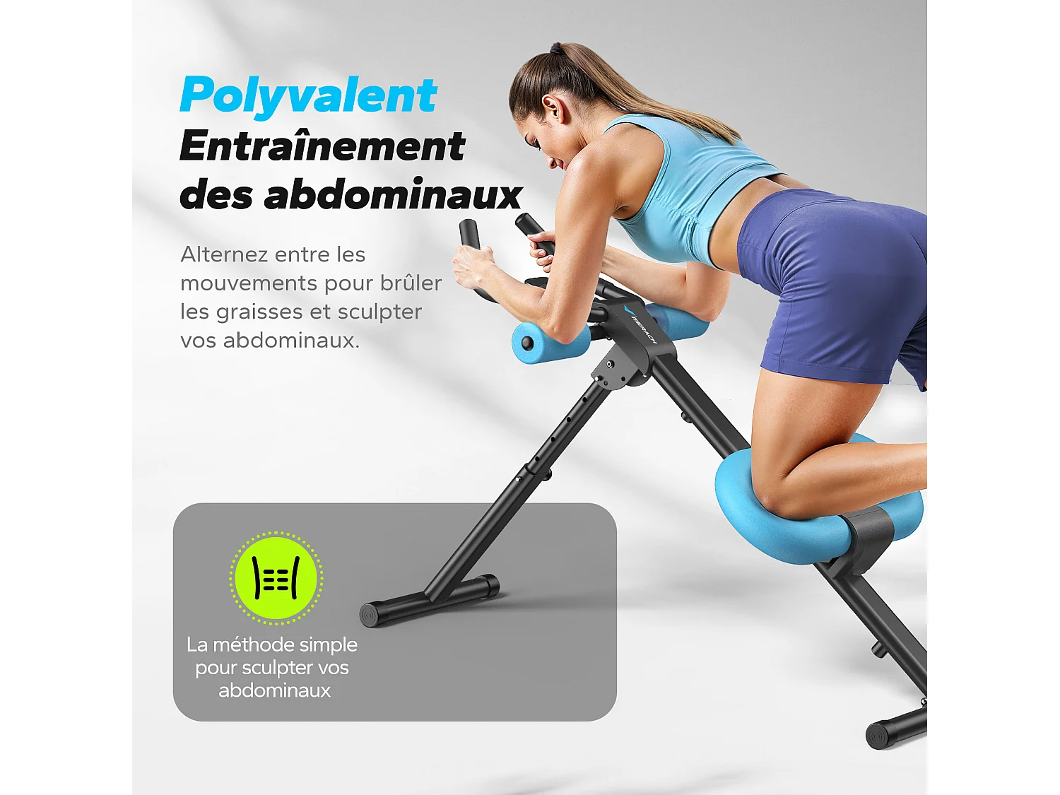 MERACH Ab Trainer Zwart - Opvouwbare Buikspiermachine - LCD Display met Weergave van Trainingsgegevens - Ergonomisch Ontwerp met Kniebescherming - Tot 200 kg