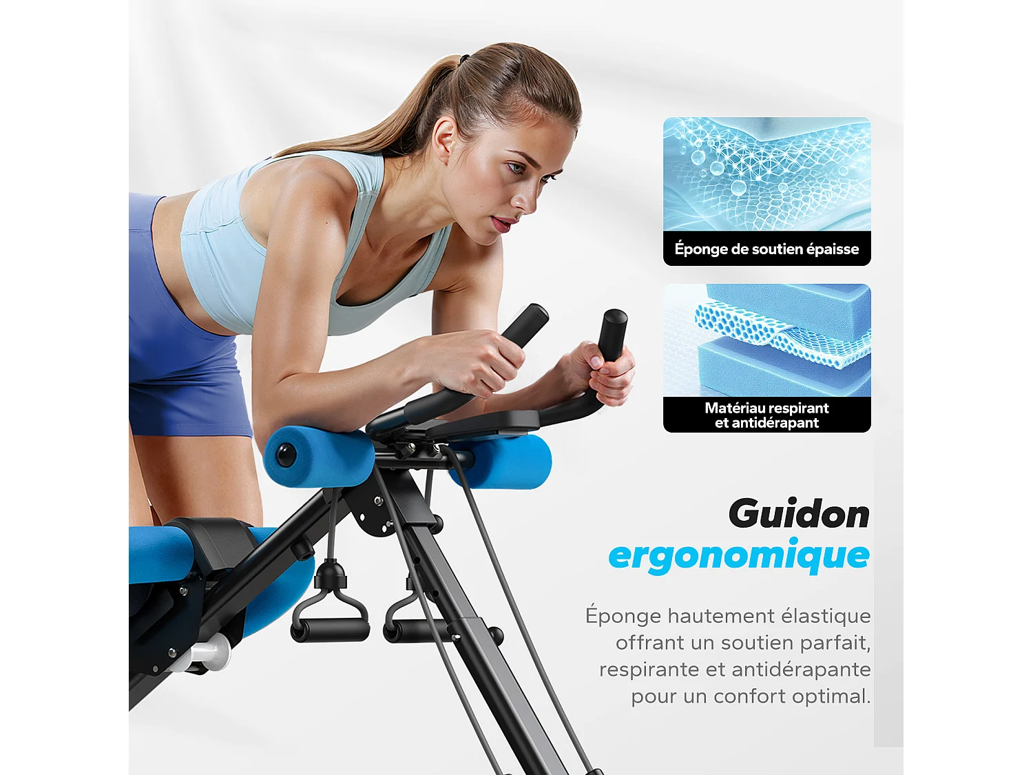 MERACH Ab Trainer Zwart - Opvouwbare Buikspiermachine - LCD Display met Weergave van Trainingsgegevens - Ergonomisch Ontwerp met Kniebescherming - Tot 200 kg