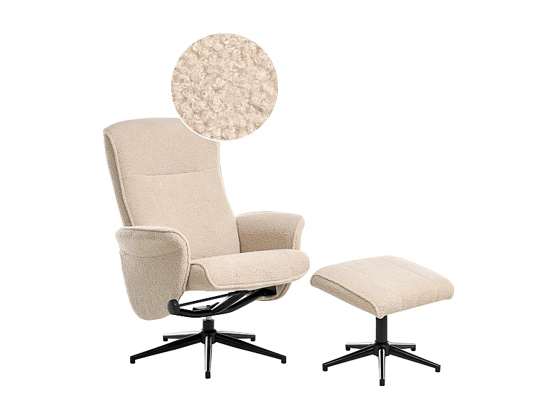 Fauteuil inclinable JAPET Bouclé Beige