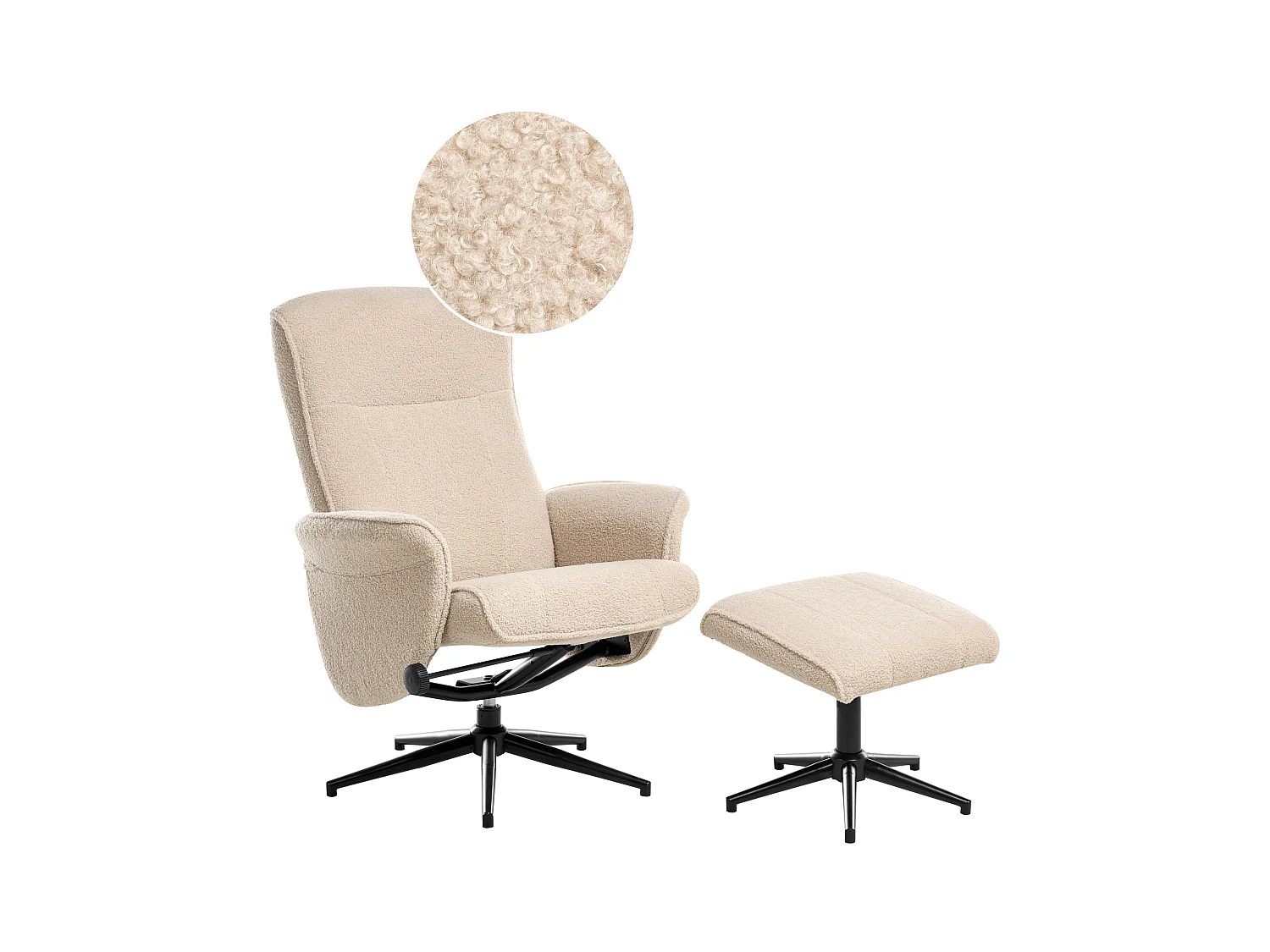 Fauteuil inclinable JAPET Bouclé Beige