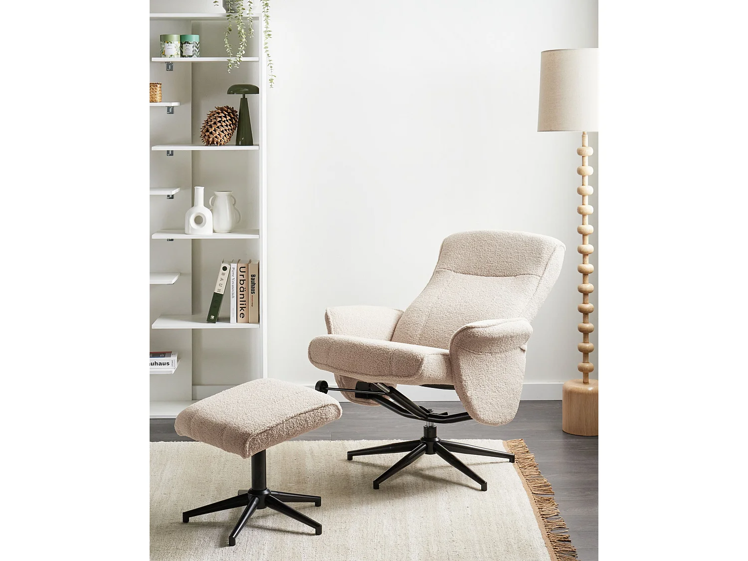 Fauteuil inclinable JAPET Bouclé Beige