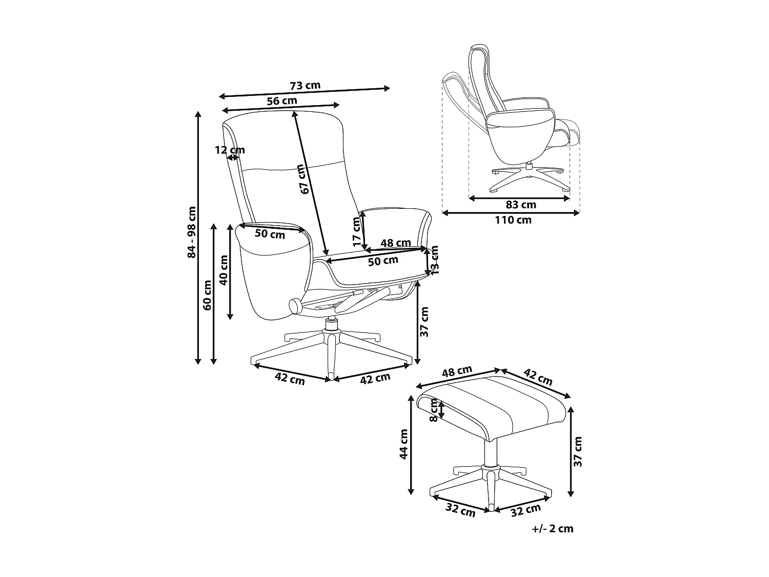 Fauteuil inclinable JAPET Bouclé Beige