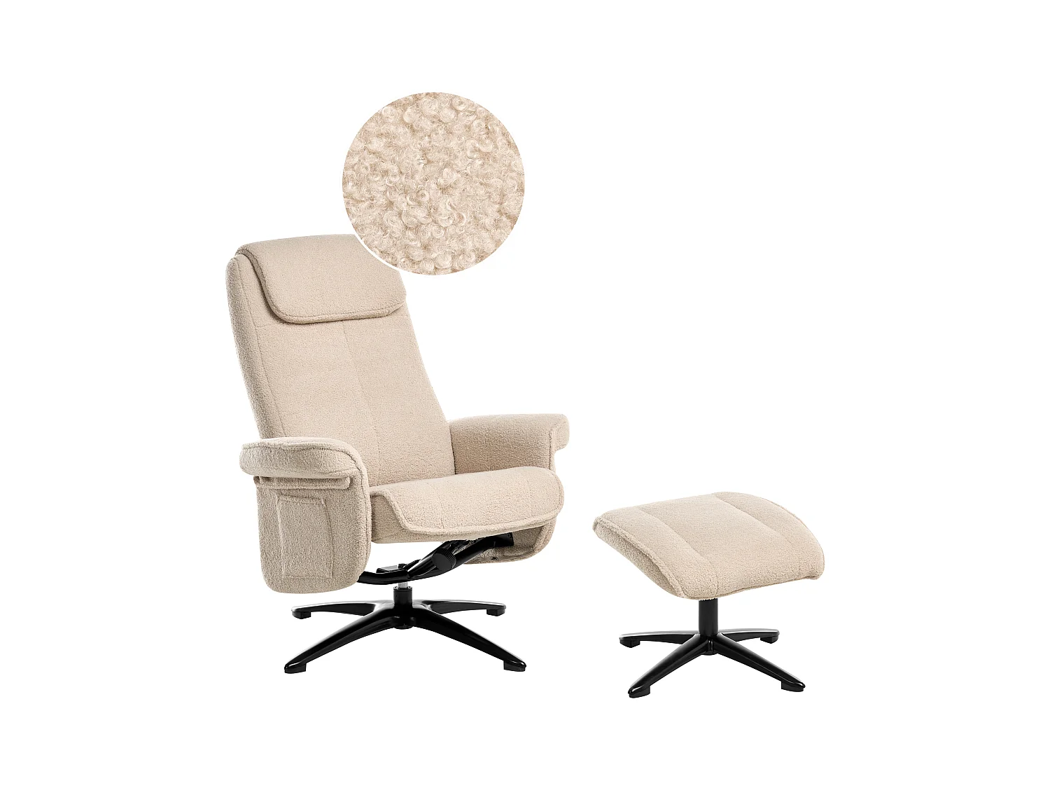 Fauteuil inclinable GERAS Bouclé Beige