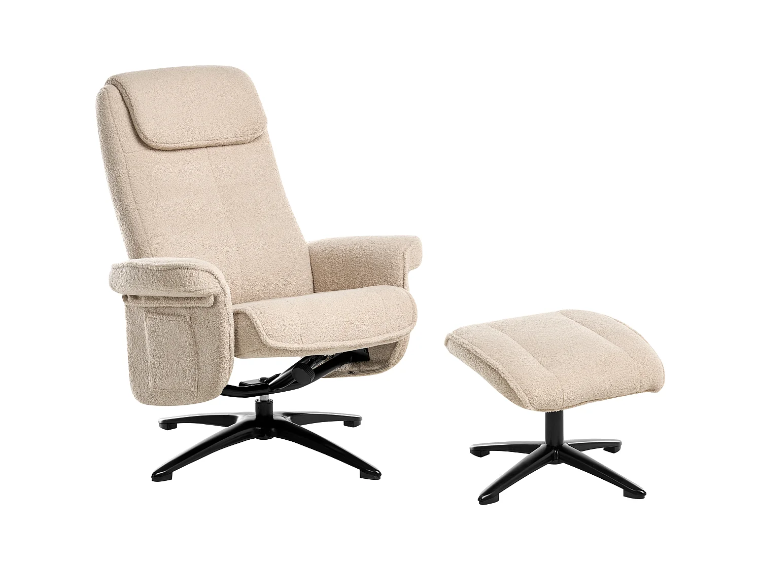 Fauteuil inclinable GERAS Bouclé Beige